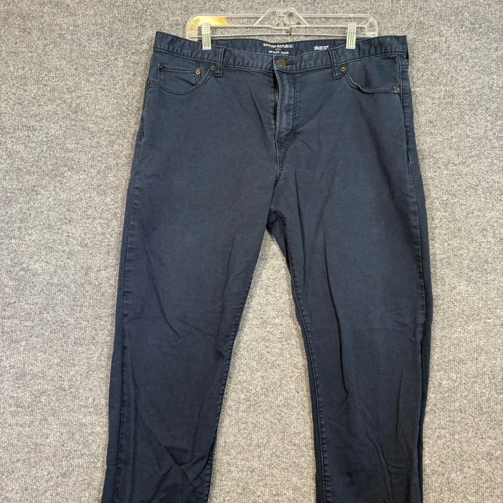 Banana Republic Travel Jean Mens 38x32 Blue Slim Fit Stretch Straight Leg Casual